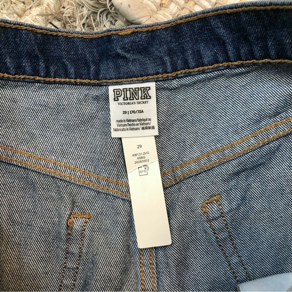 Victoria’s Secret Pink Medium Wash High Rise Cut Off Denim Shorts - Picture 2 of 5